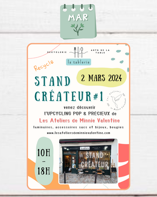 2 Mars 2024 - Stand créatrice Upcycling à La Tablerie de Belleville - Paris - Les Ateliers de Minnie Valentine