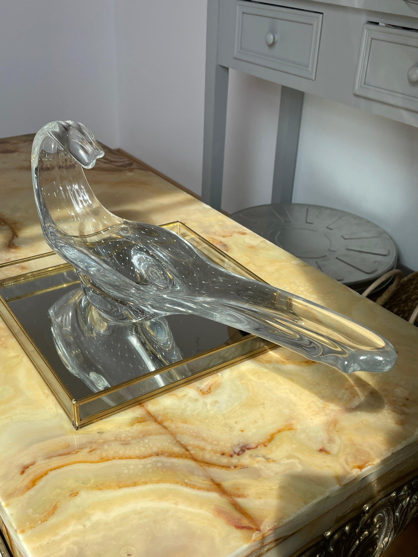 Coupe de fruits design en verre soufflé 1970 - Les Ateliers de Minnie Valentine
