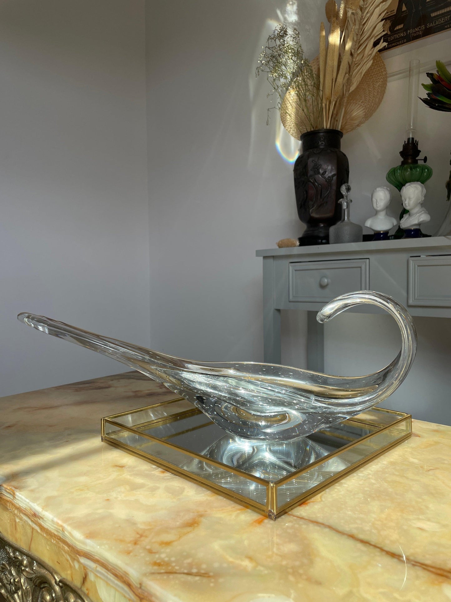 Coupe de fruits design en verre soufflé 1970 - Les Ateliers de Minnie Valentine