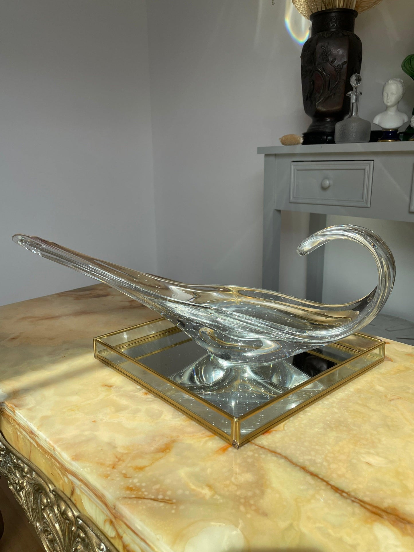 Coupe de fruits design en verre soufflé 1970 - Les Ateliers de Minnie Valentine