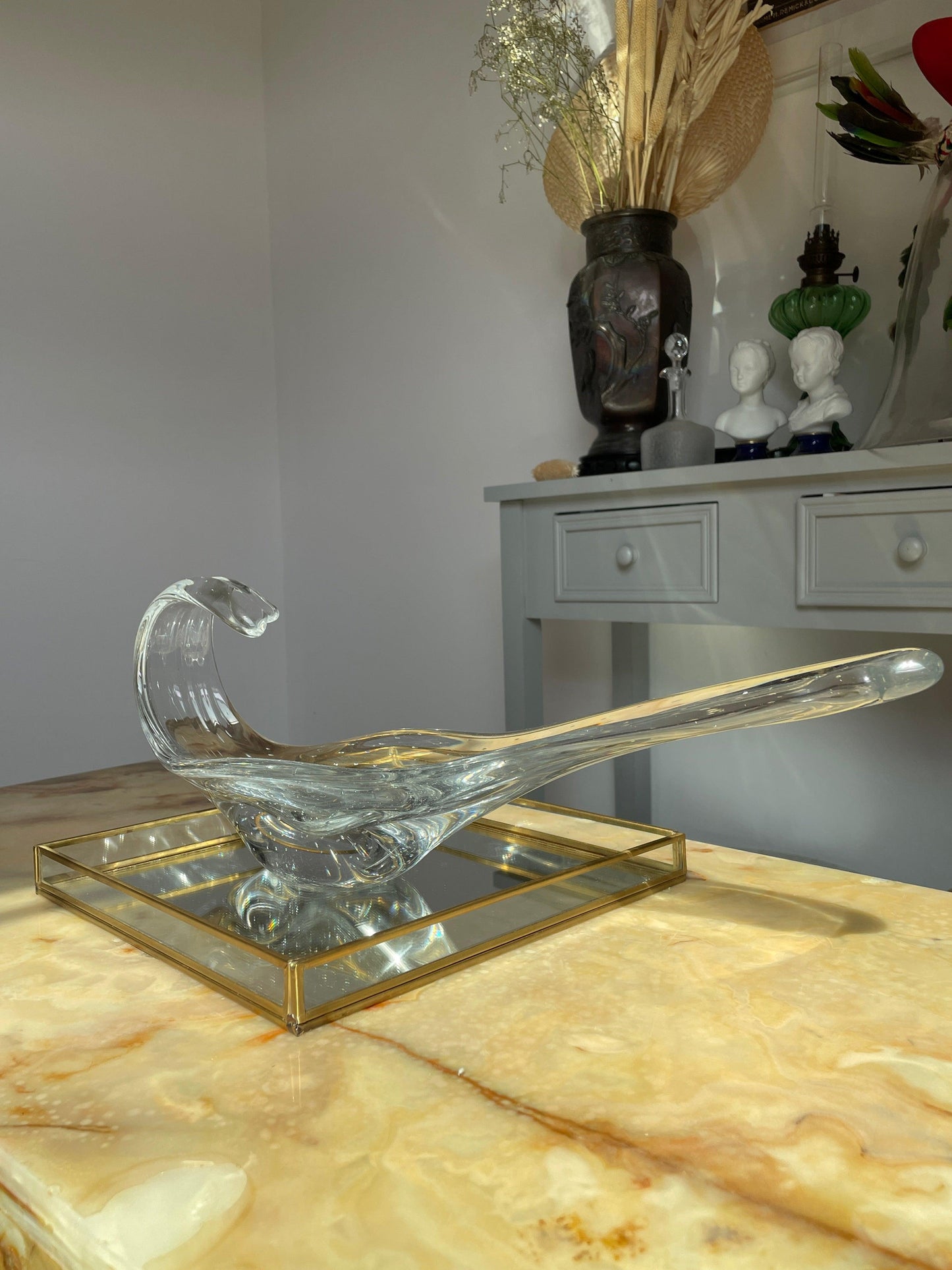 Coupe de fruits design en verre soufflé 1970 - Les Ateliers de Minnie Valentine