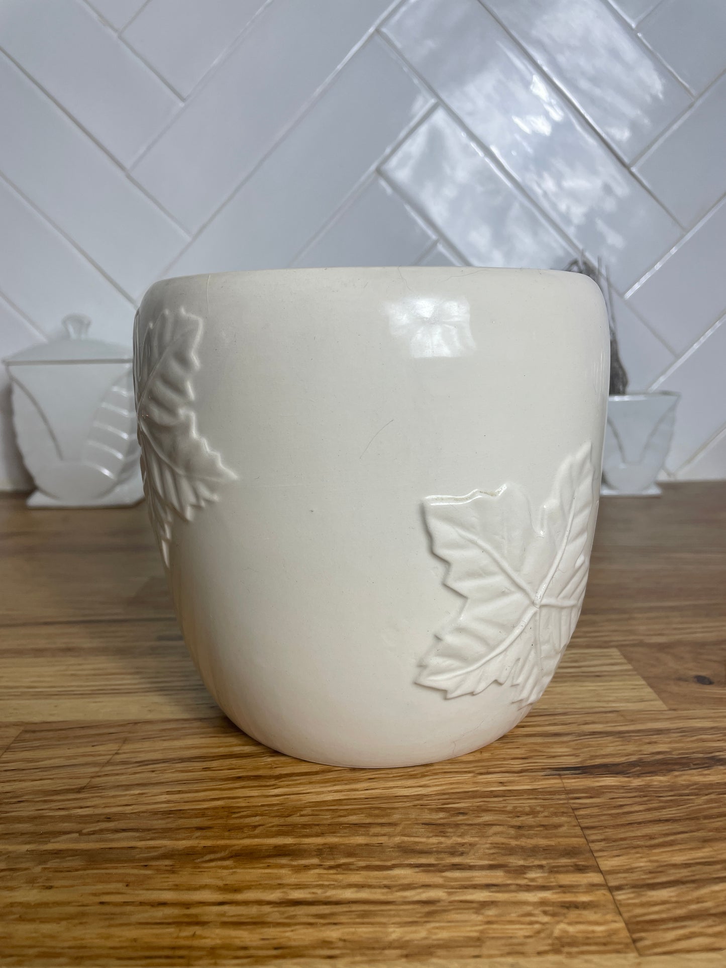 Cache pot en barbotine motif automne - Les Ateliers de Minnie Valentine