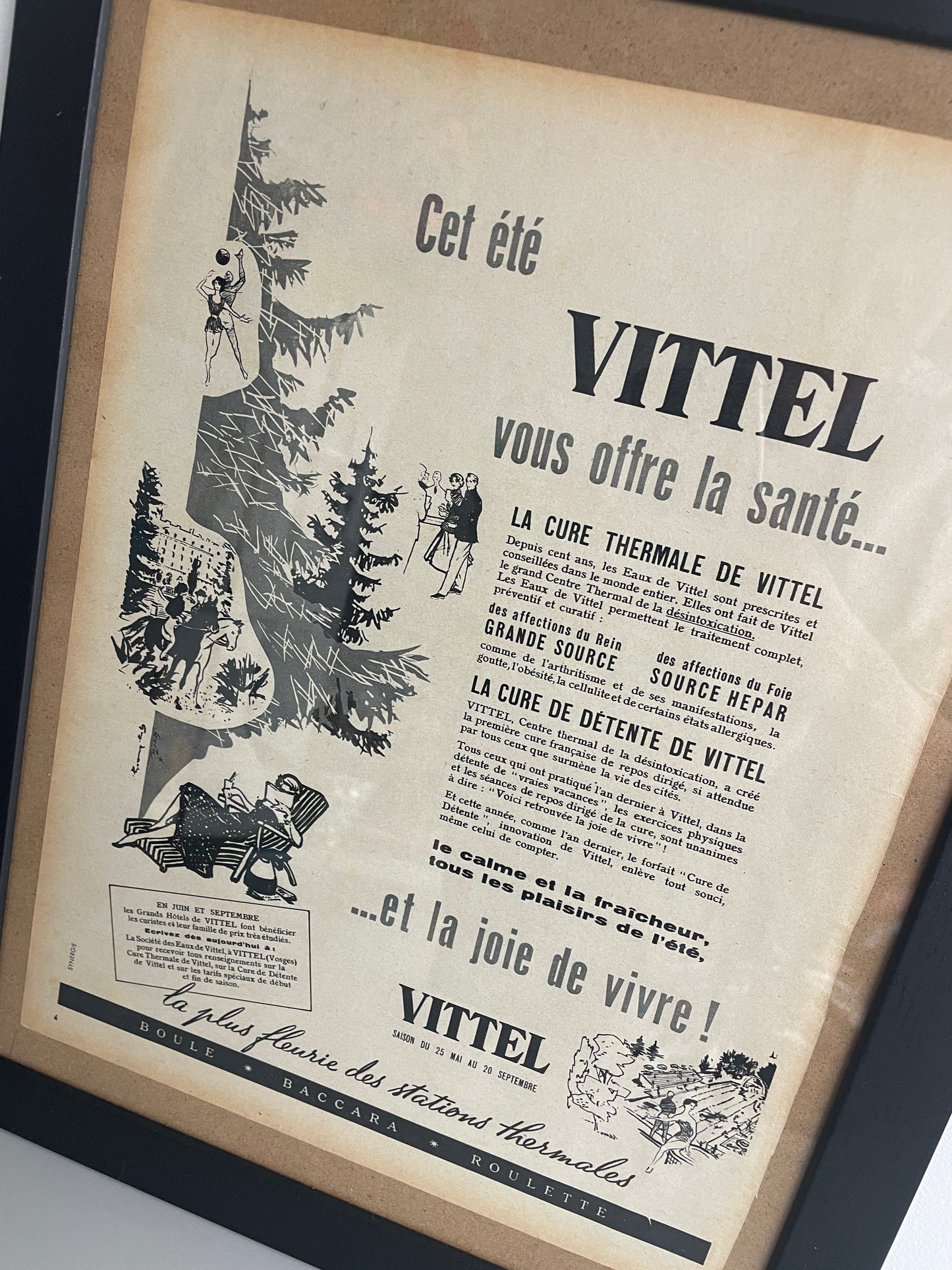 Publicité Vintage Vittel Paris Match 1954 - Les Ateliers de Minnie Valentine