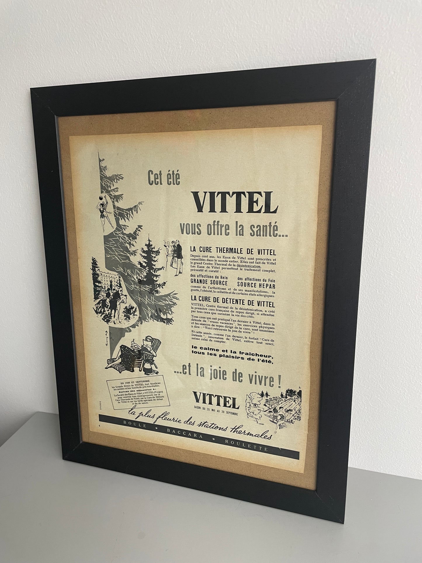 Publicité Vintage Vittel Paris Match 1954 - Les Ateliers de Minnie Valentine