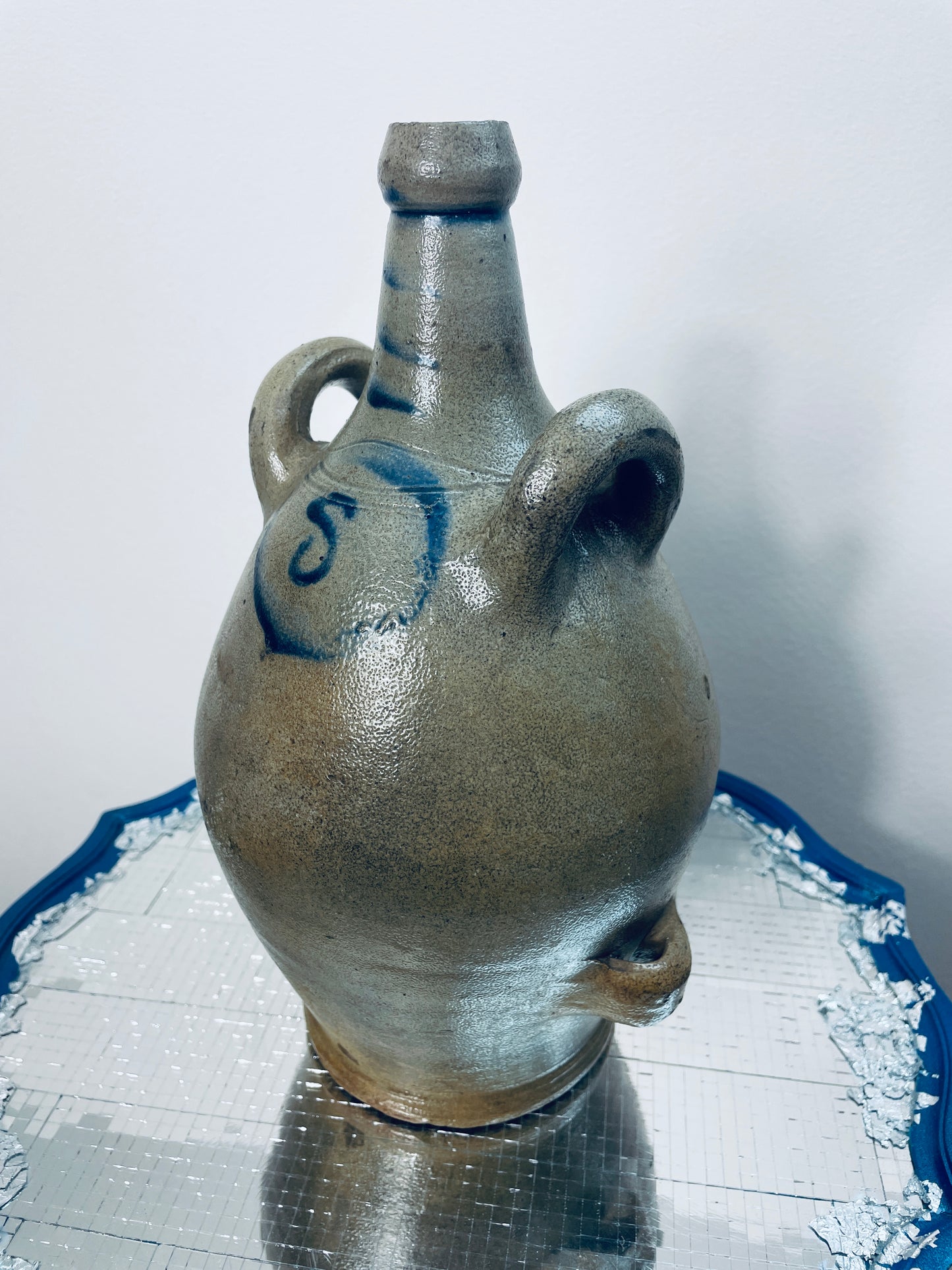 Cruche en grès grise de type Botijo/gargoulette espagnole - Les Ateliers de Minnie Valentine