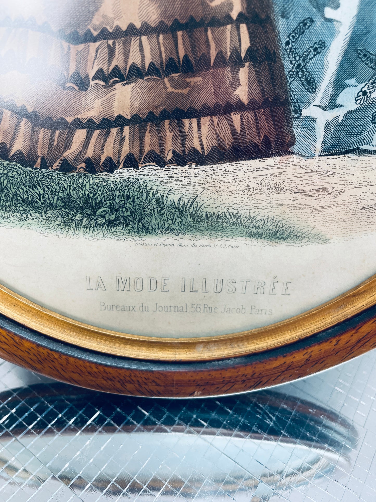 Illustration La Mode Illustrée 1863 encadrée - Les Ateliers de Minnie Valentine