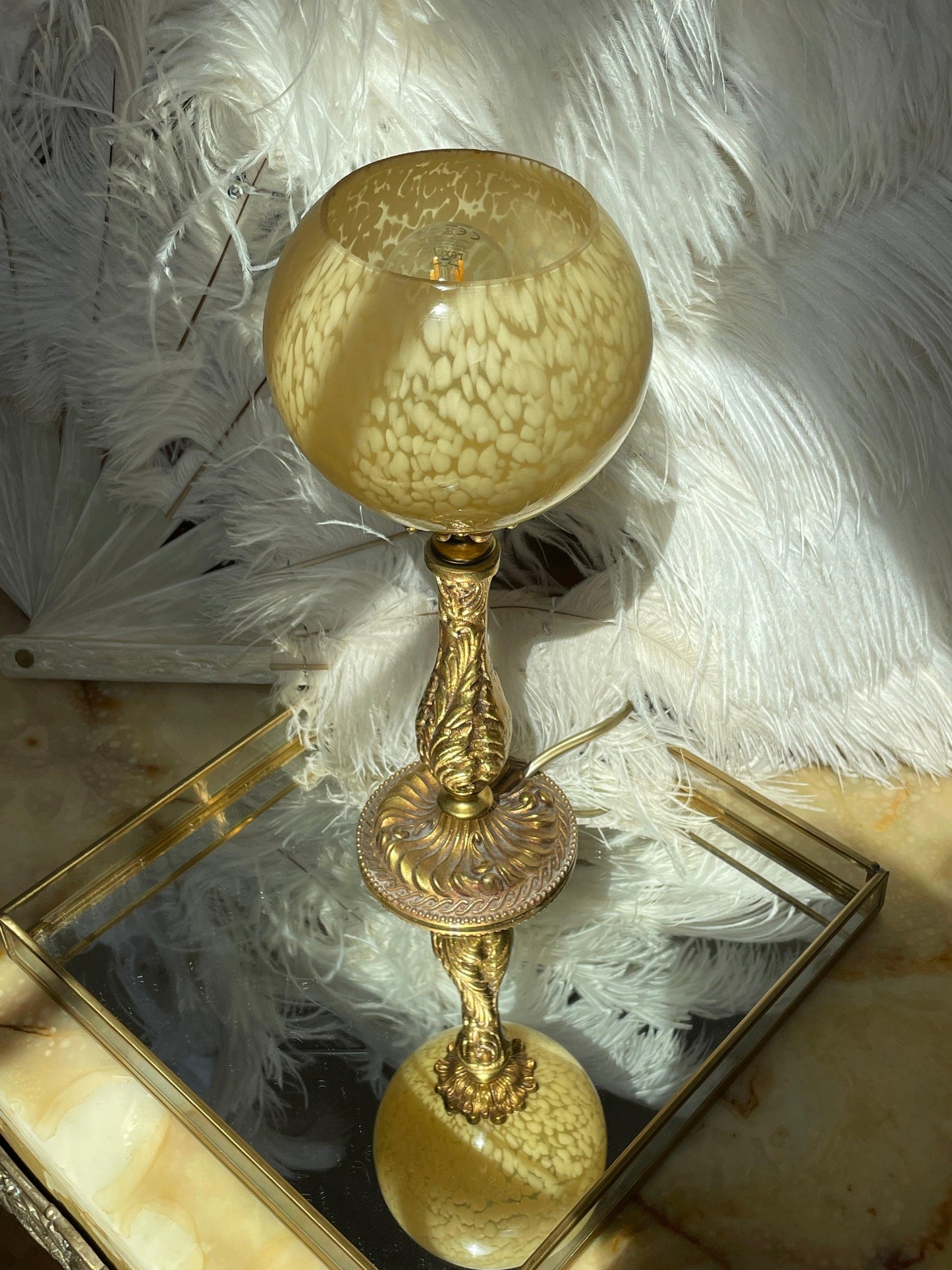 Upcycling lampe à poser inspiration Vintage - Les Ateliers de Minnie Valentine