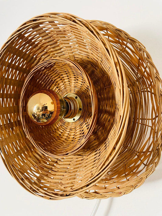 Applique murale bohème en osier Moyen format upcycling - Les Ateliers de Minnie Valentine