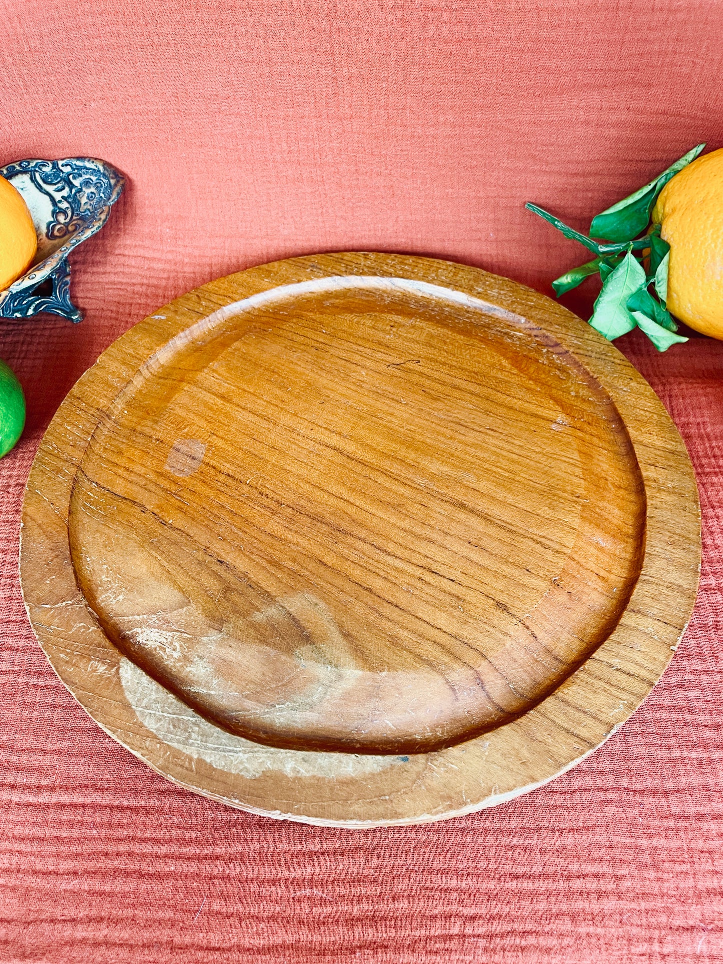 Dessous de plat en bois à fleurs
