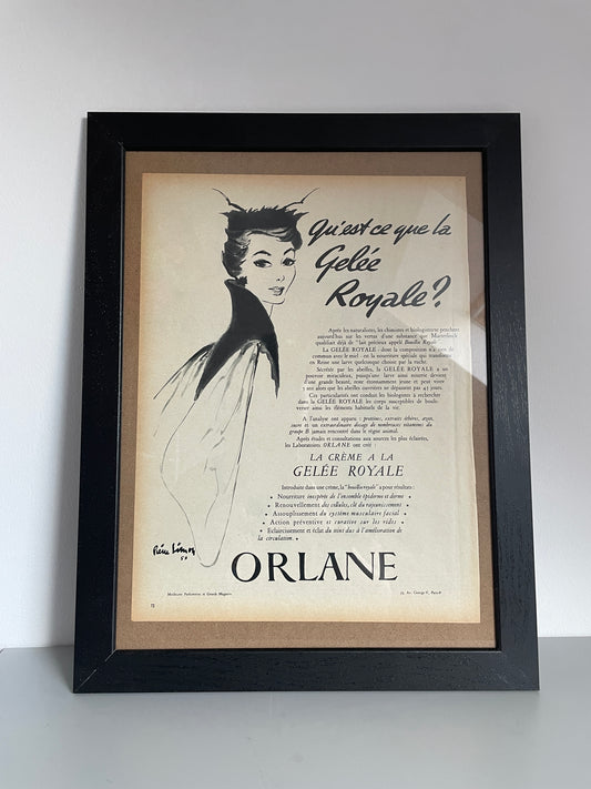 Publicité Vintage Gelée Royale Orlane Paris Match 1954 - Les Ateliers de Minnie Valentine