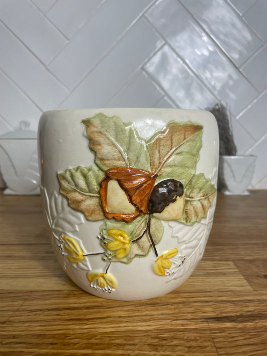 Cache pot en barbotine motif automne - Les Ateliers de Minnie Valentine