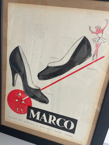 Publicité Vintage chaussures Marco Paris Match 1954 - Les Ateliers de Minnie Valentine