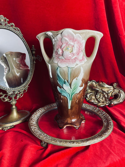 Vase ancien Art Nouveau en barbotine Auguste de Bruyn Lille Fives - Les Ateliers de Minnie Valentine
