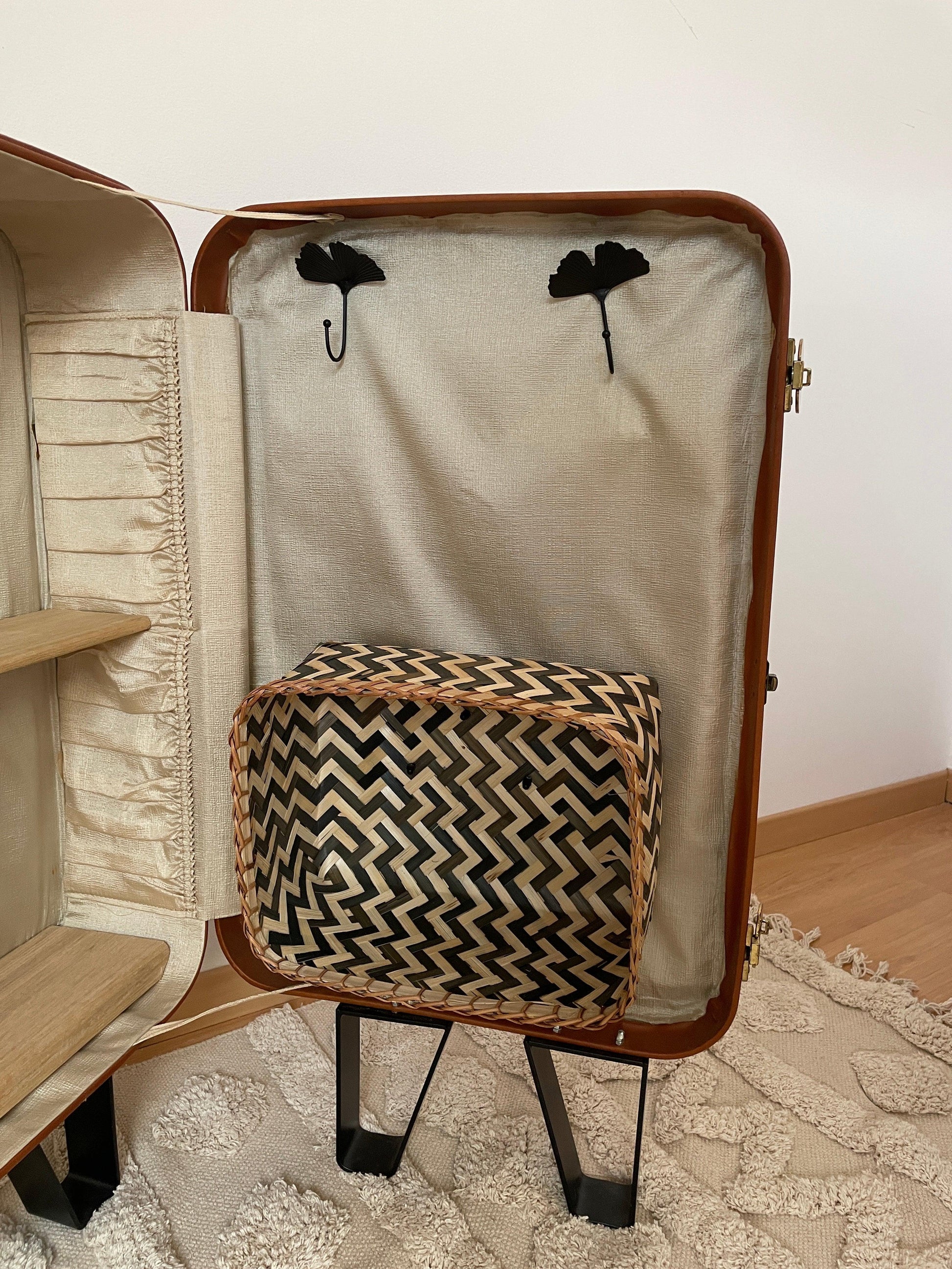 Valise Etagère d'angle Upcycling - Les Ateliers de Minnie Valentine