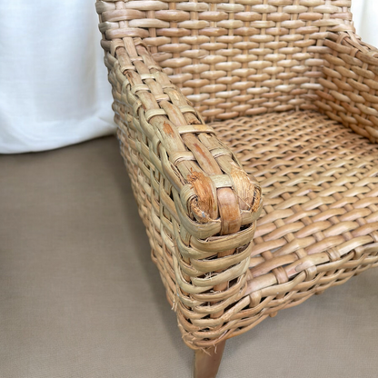 Paire de chaises d'intérieur vintage en rotin Maison Kok