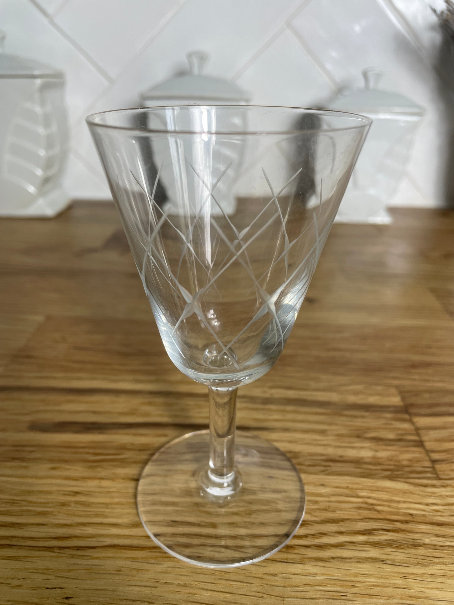 Set de verres à liqueurs vintage en cristal ciselé - Les Ateliers de Minnie Valentine