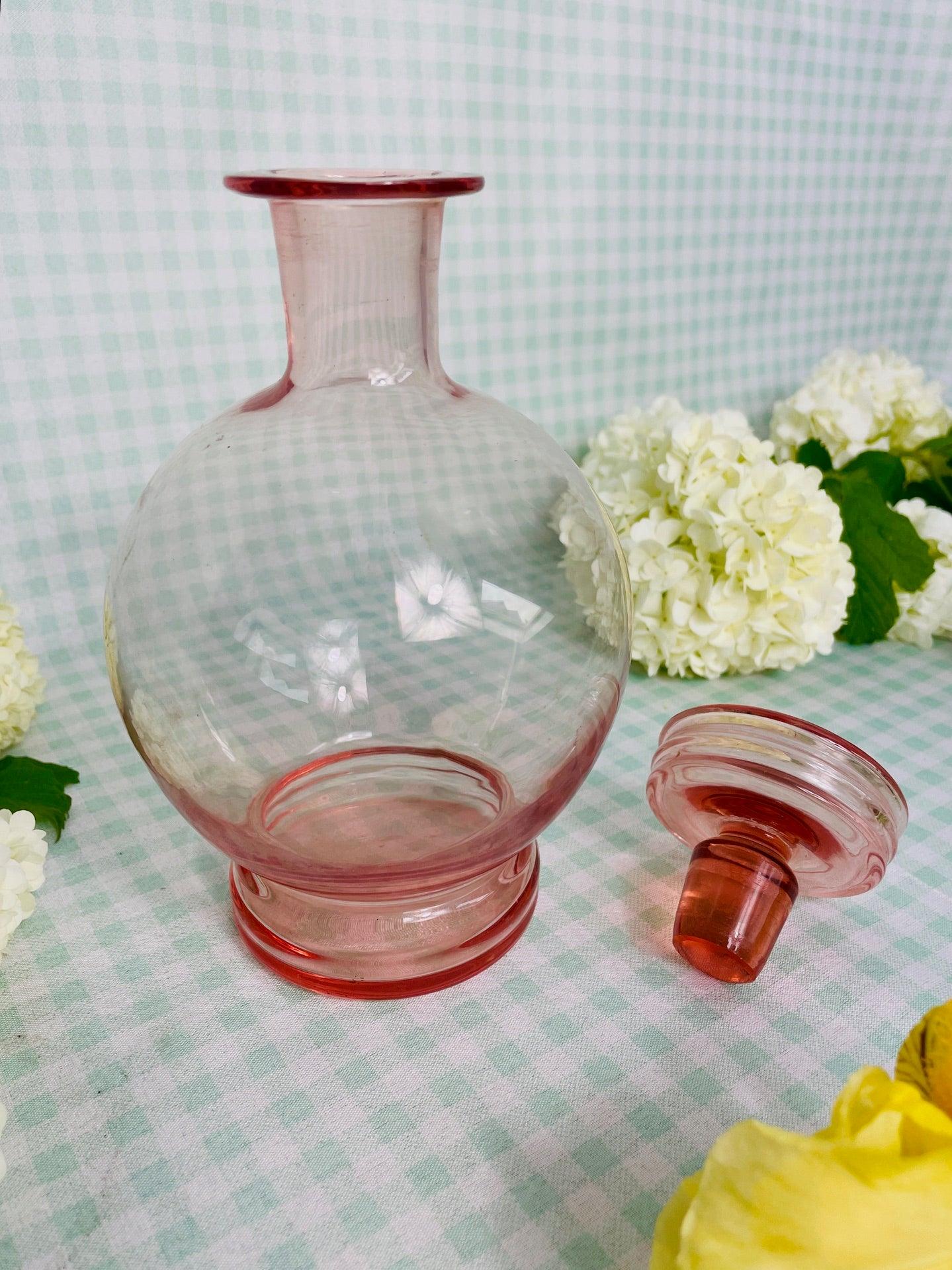 Carafe boule époque Art Déco rose parme - Les Ateliers de Minnie Valentine