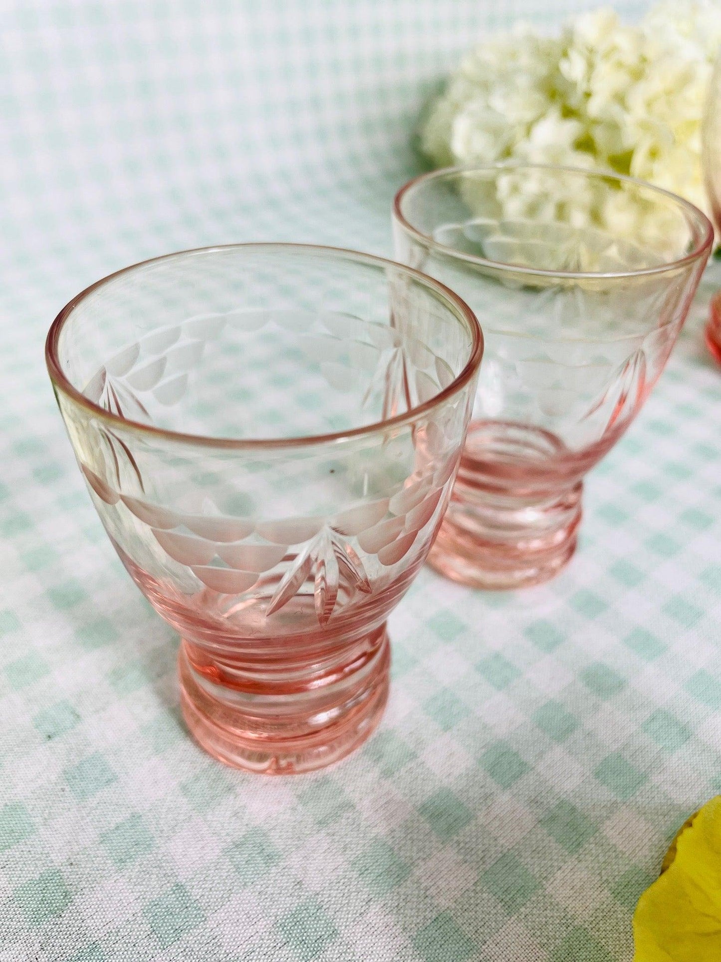 2 verres à shots en cristal rose parme - Les Ateliers de Minnie Valentine