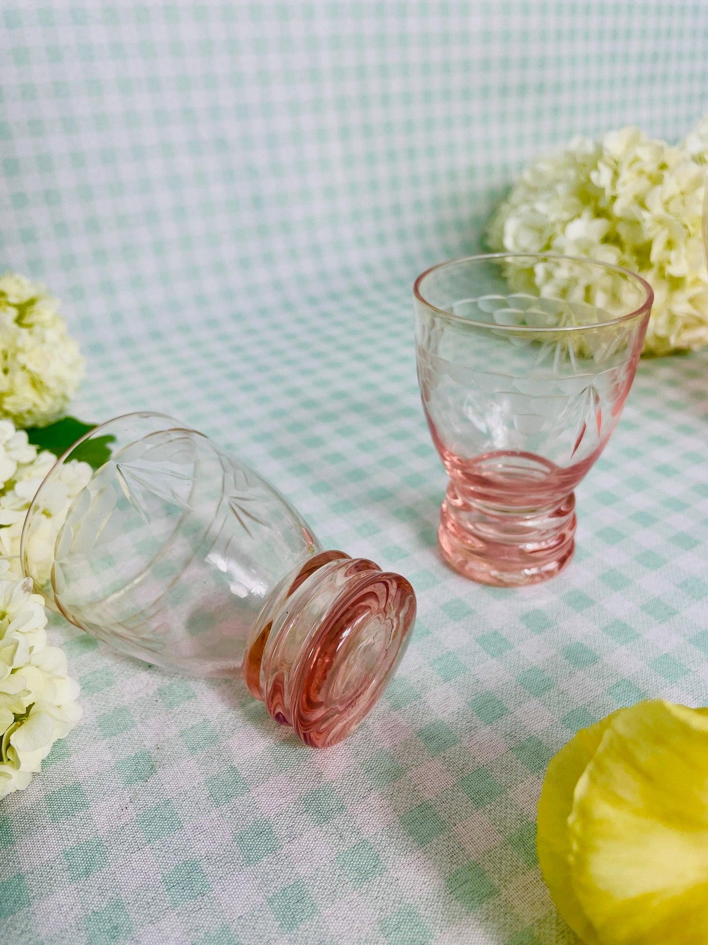 2 verres à shots en cristal rose parme - Les Ateliers de Minnie Valentine