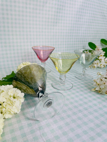 Set de 4 verres à champagne multicolores en cristal - Les Ateliers de Minnie Valentine